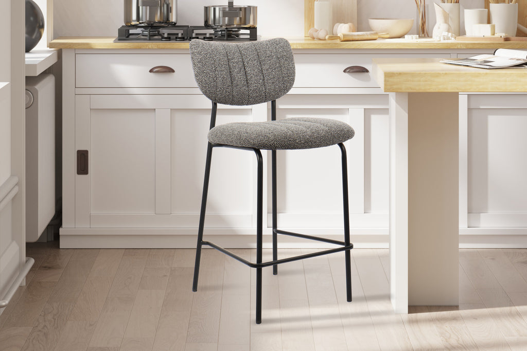 Chaise de comptoir « Antura » Tissu Gris Foncé RS