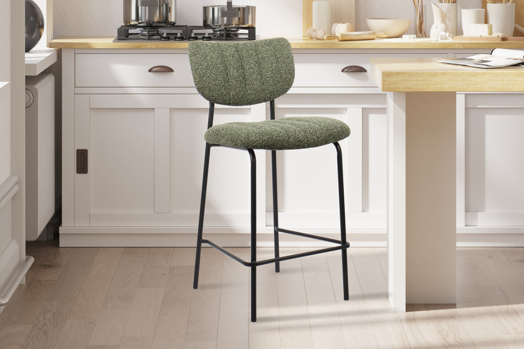 Chaise de comptoir 'Antura' Tissu Vert RS