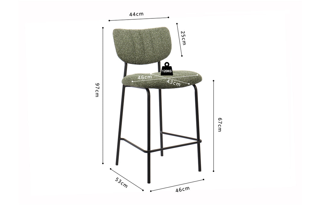 Chaise de comptoir 'Antura' Tissu Vert RS