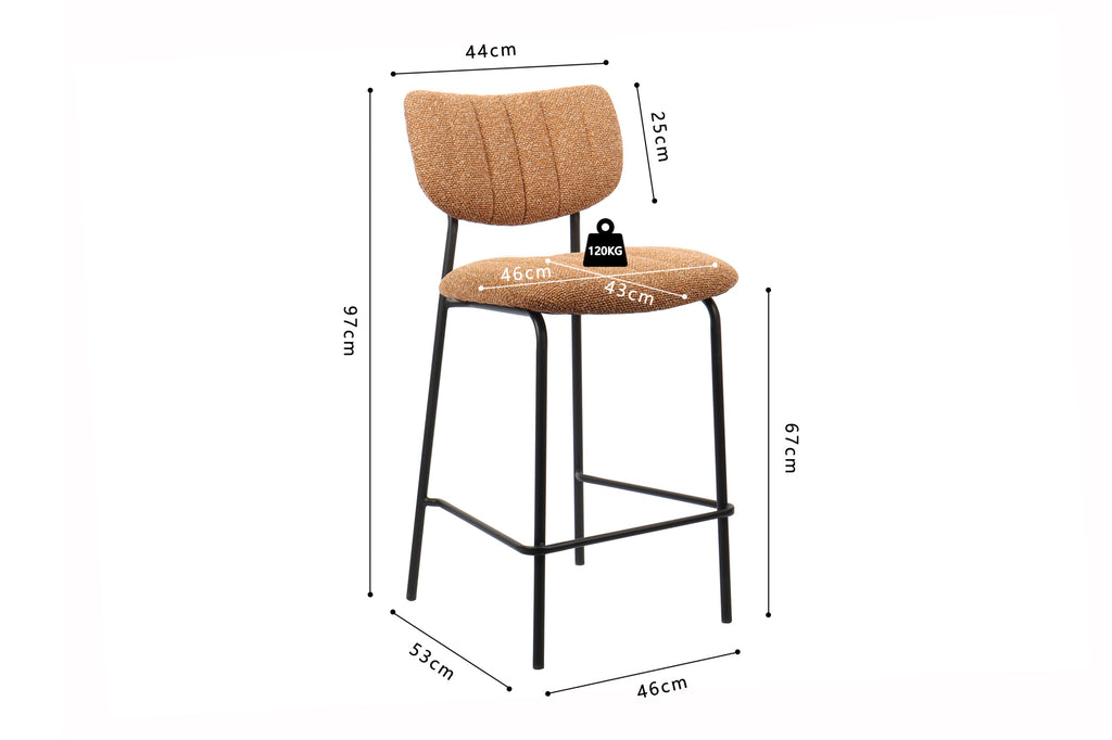 Chaise de comptoir 'Antura' Tissu Orange RS