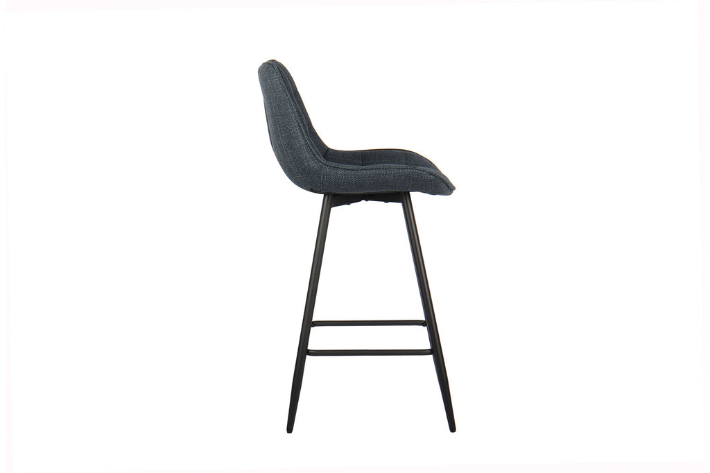 Chaise de comptoir 'Ariba' Tissu Bleu Foncé RS