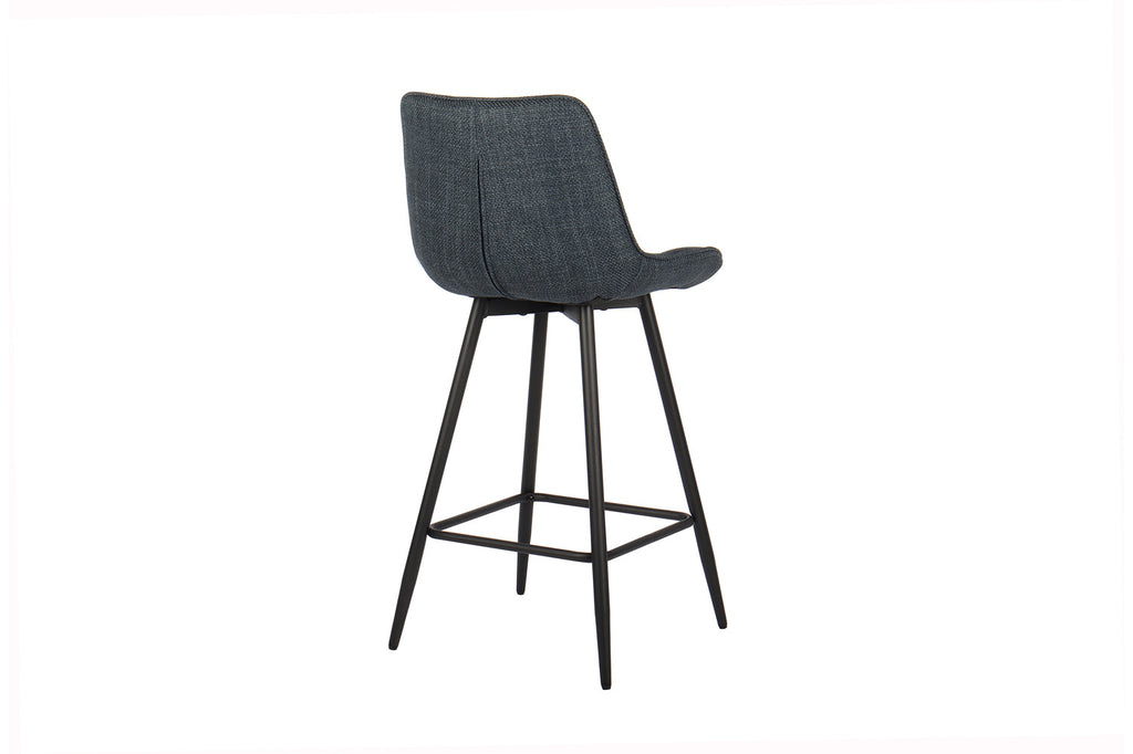 Chaise de comptoir 'Ariba' Tissu Bleu Foncé RS