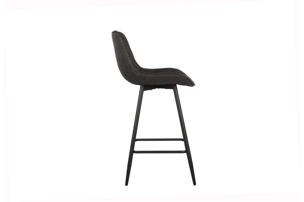 Chaise de comptoir 'Ariba' Tissu Gris Foncé RS