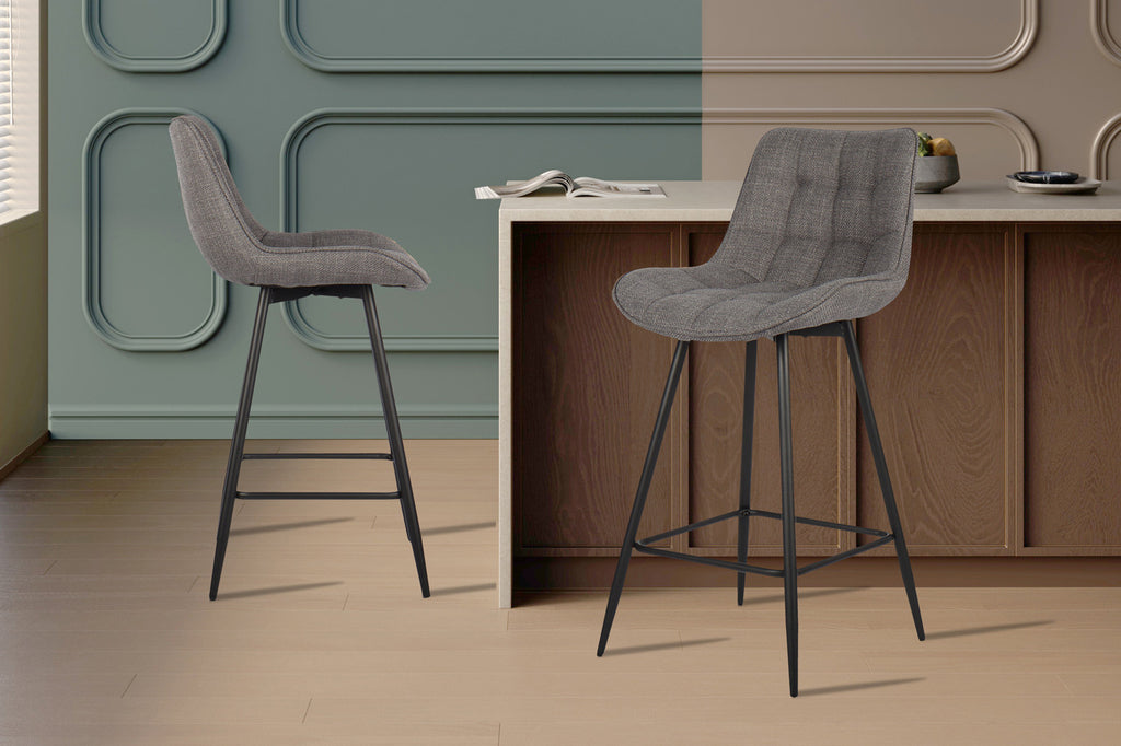 Chaise de comptoir 'Ariba' Tissu Gris Clair RS