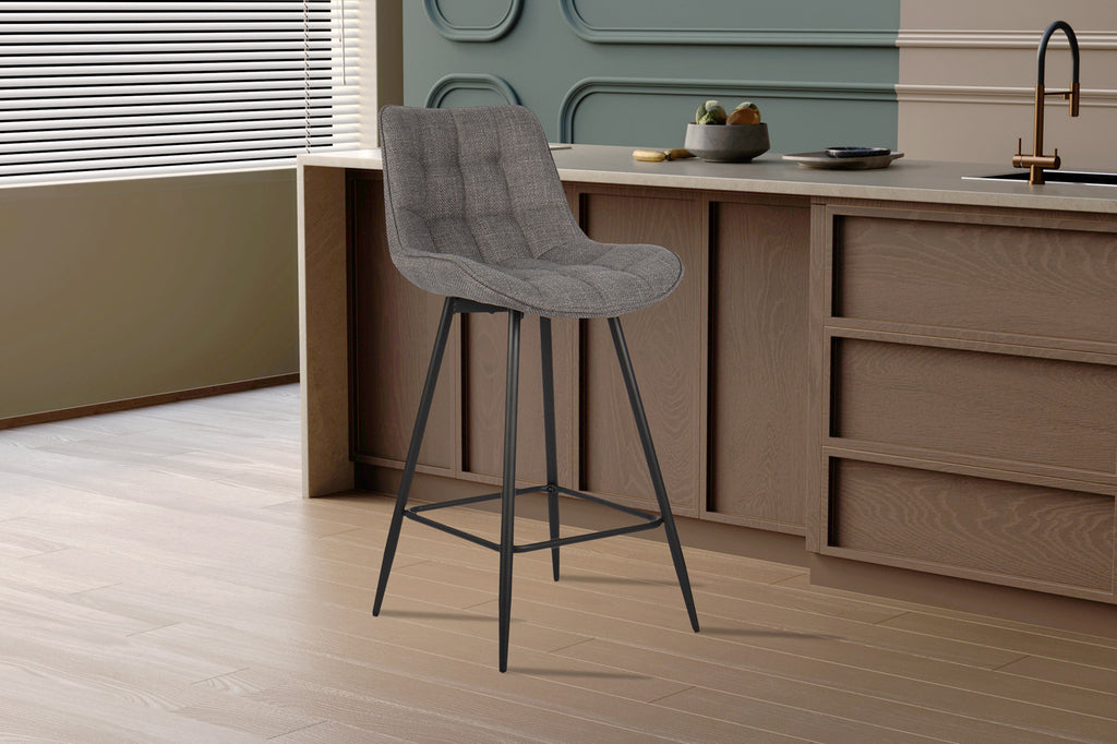 Chaise de comptoir 'Ariba' Tissu Gris Clair RS