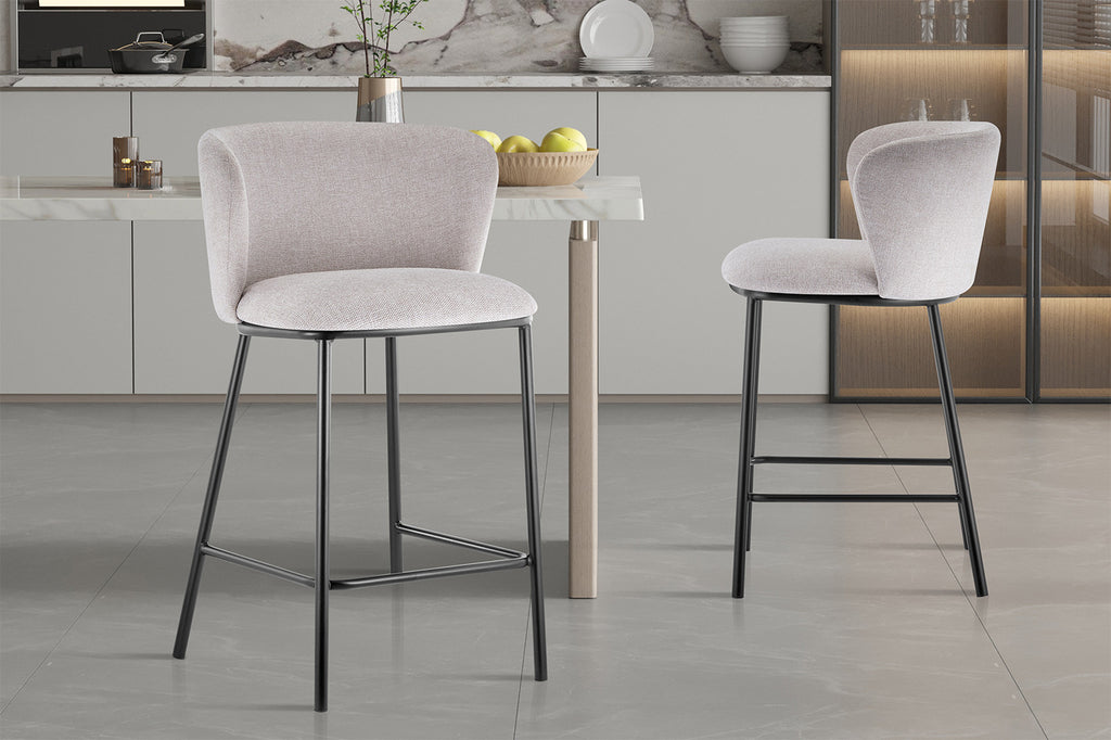 Chaise de comptoir 'Arthur' Tissu Beige RS
