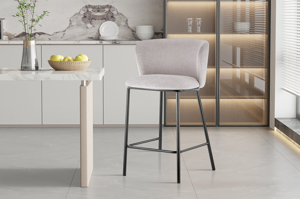 Chaise de comptoir 'Arthur' Tissu Beige RS