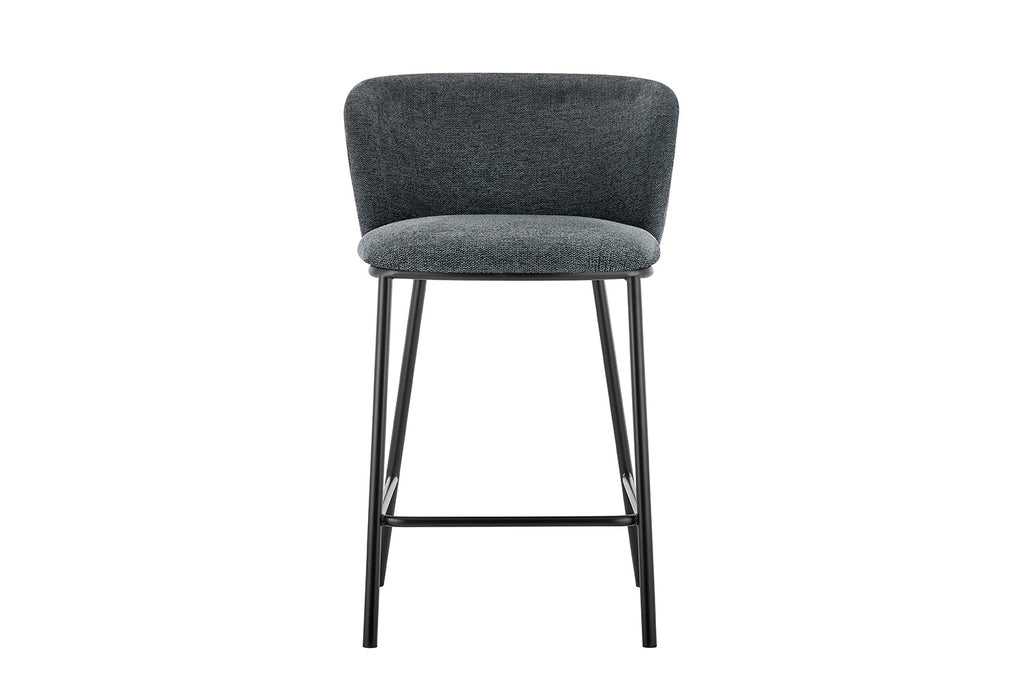 Chaise de comptoir 'Arthur' Tissu Gris Foncé RS