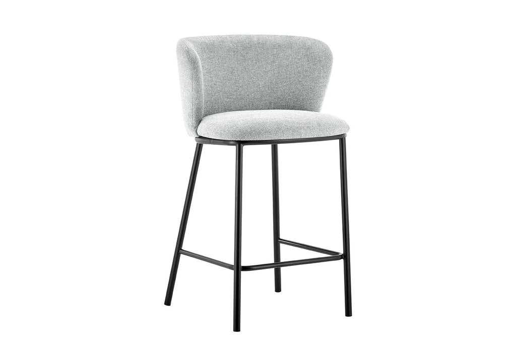 Chaise de comptoir « Arthur » Tissu Gris clair RS
