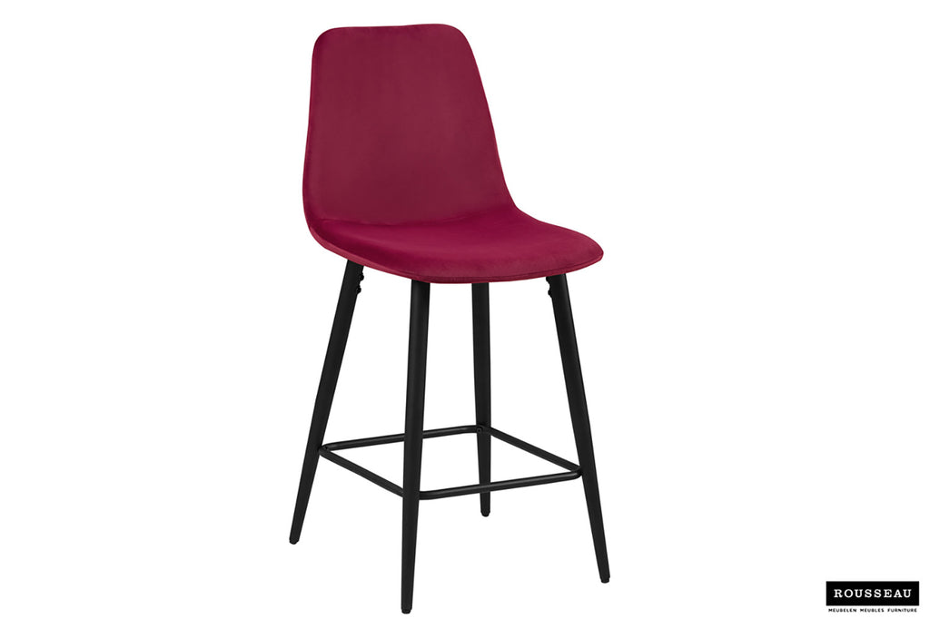 Chaise de comptoir « Boy » Velours Bordeaux RS