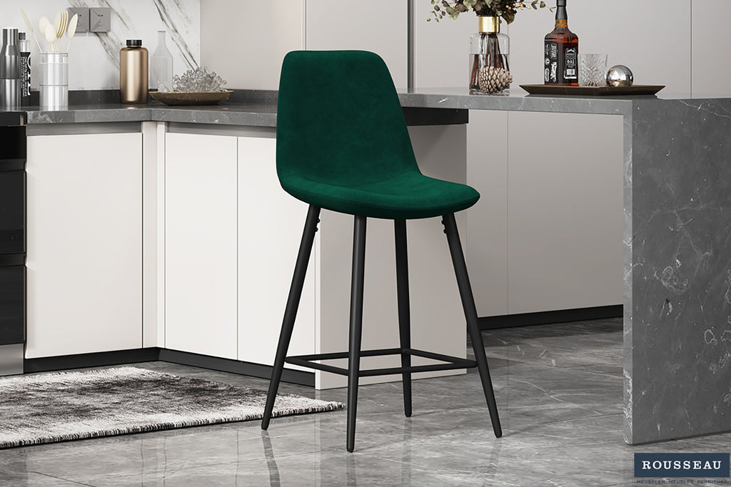 Chaise de comptoir « Boy » Velours Vert RS