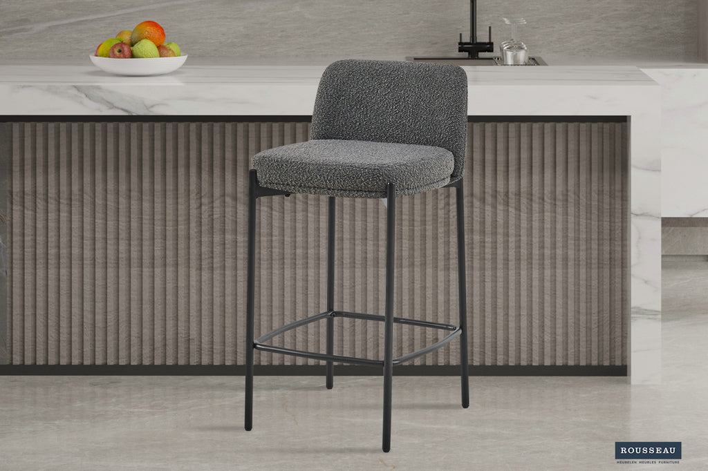 Tabouret de bar 'Ella' Tissu Gris RS