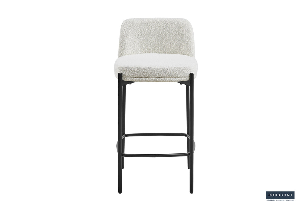 Tabouret de bar 'Ella' Tissu Blanc RS