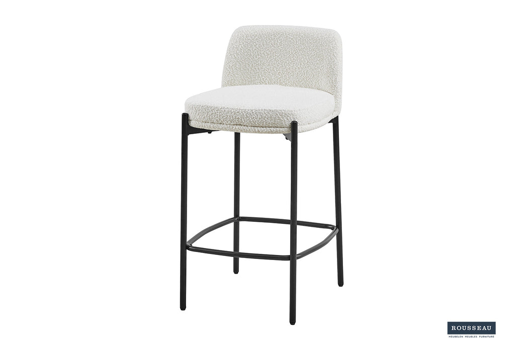 Chaise de bar « Ella » tissu blanc RS