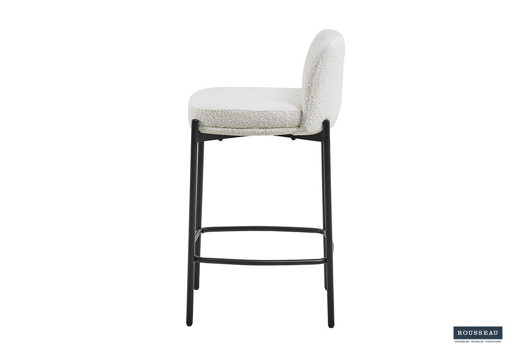 Tabouret de bar 'Ella' Tissu Blanc RS