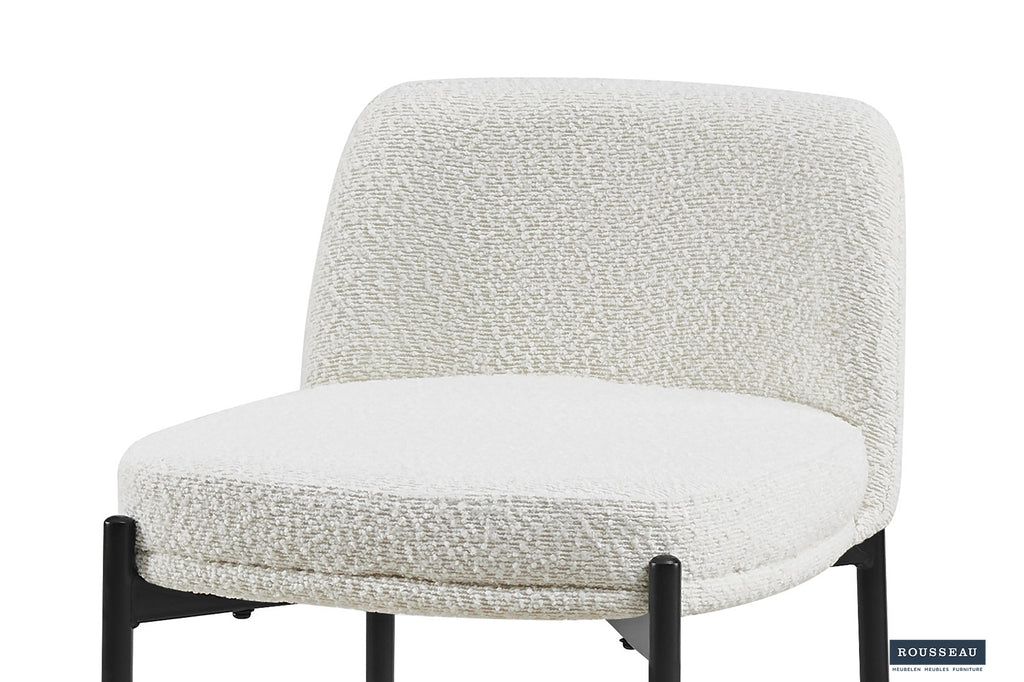 Tabouret de bar 'Ella' Tissu Blanc RS