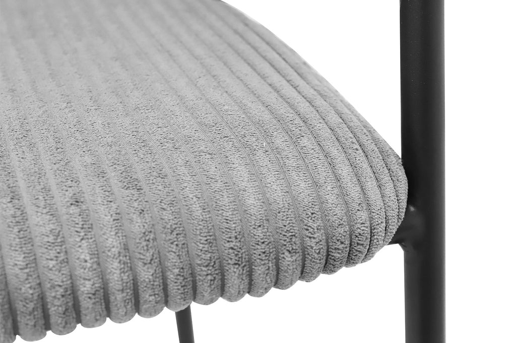 Chaise de comptoir 'Hugo' en velours côtelé gris foncé RS