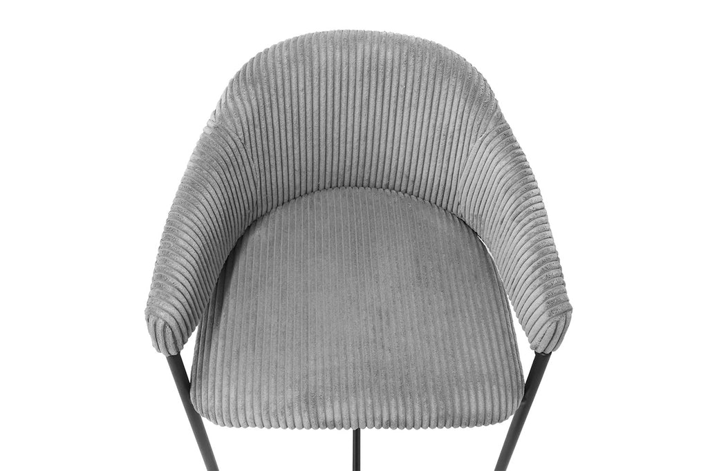 Chaise de comptoir 'Hugo' en velours côtelé gris foncé RS