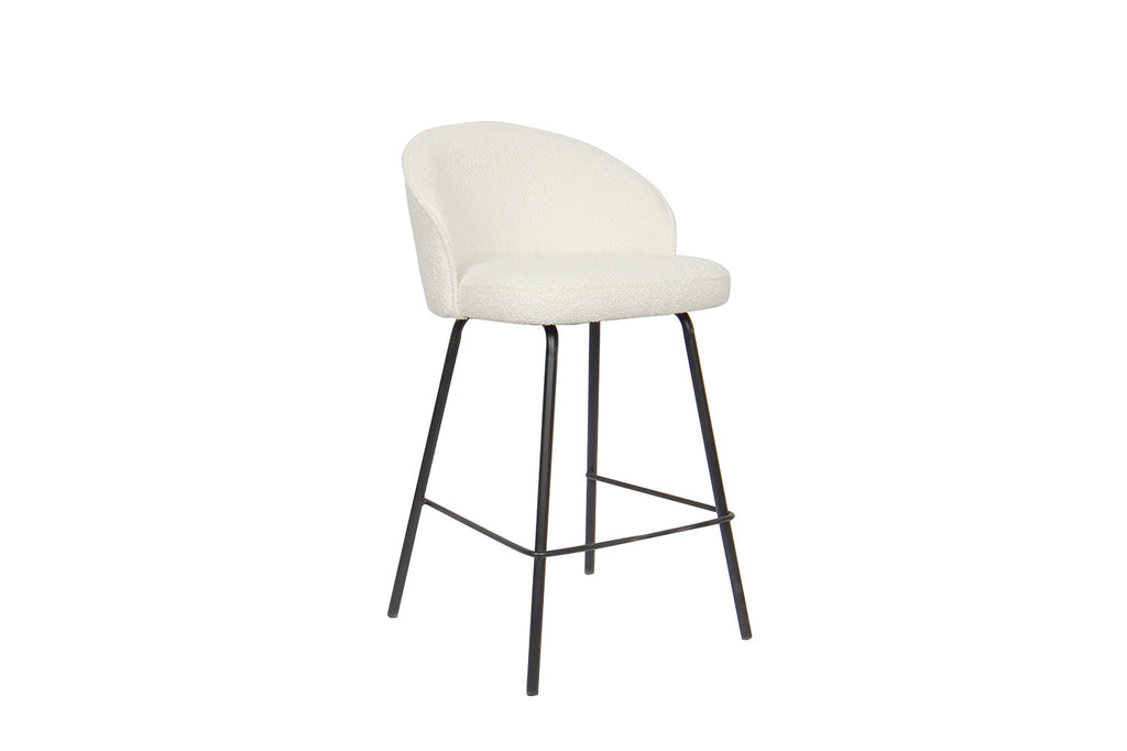 Chaise de comptoir « June » Bouclé Blanc RS