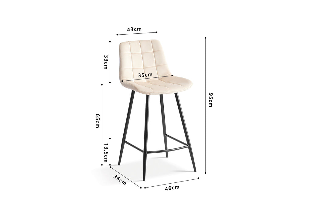 Chaise de comptoir 'Juta' Velours Beige RS