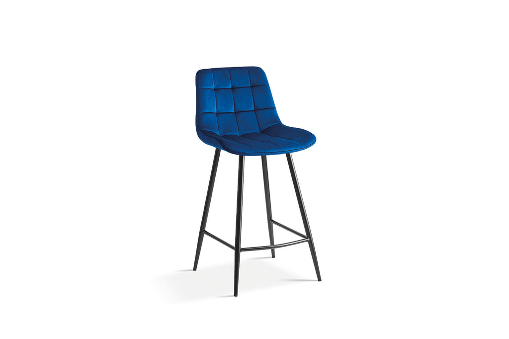 Chaise de comptoir « Juta » Velours Bleu RS
