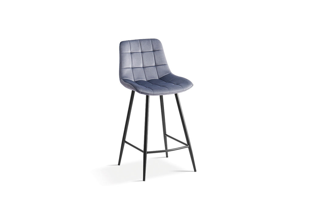 Tabouret de bar 'Juta' Velours Gris Foncé RS
