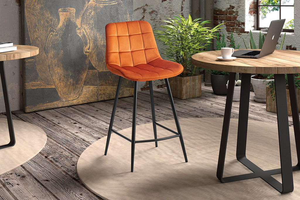 Tabouret de bar 'Juta' Velours Orange RS