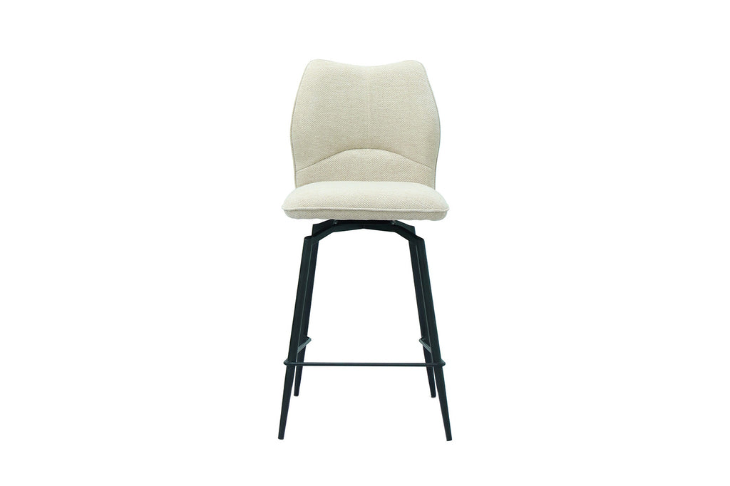 Chaise de comptoir pivotante « Lara » - Tissu écru RS