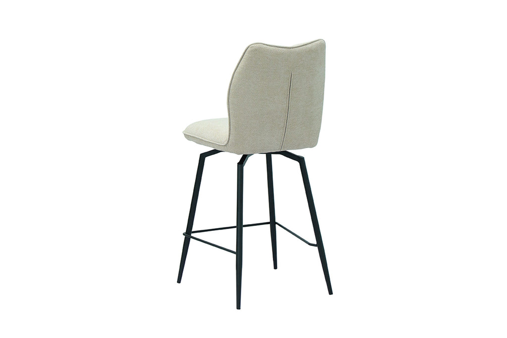 Chaise de comptoir pivotante « Lara » - Tissu écru RS