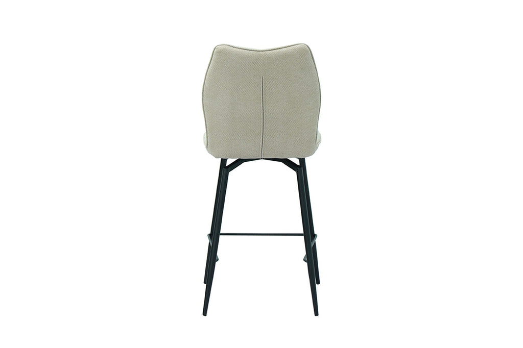 Chaise de comptoir pivotante « Lara » - Tissu écru RS