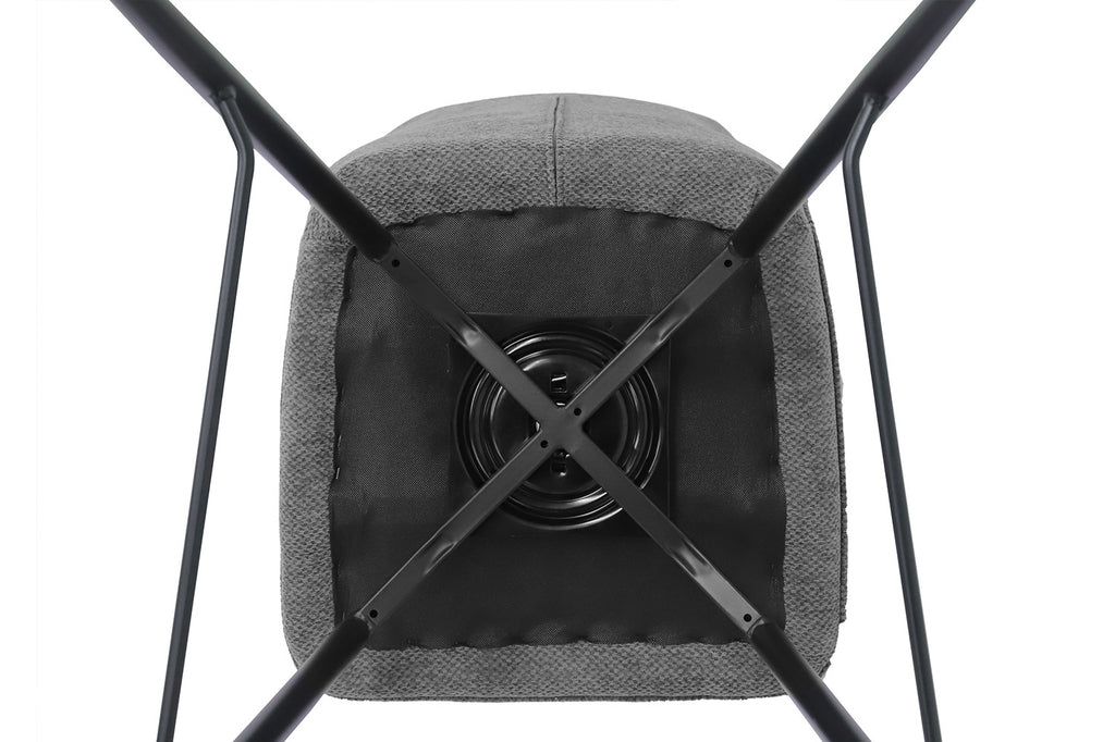 Chaise de comptoir pivotante « Lara » - Tissu gris RS