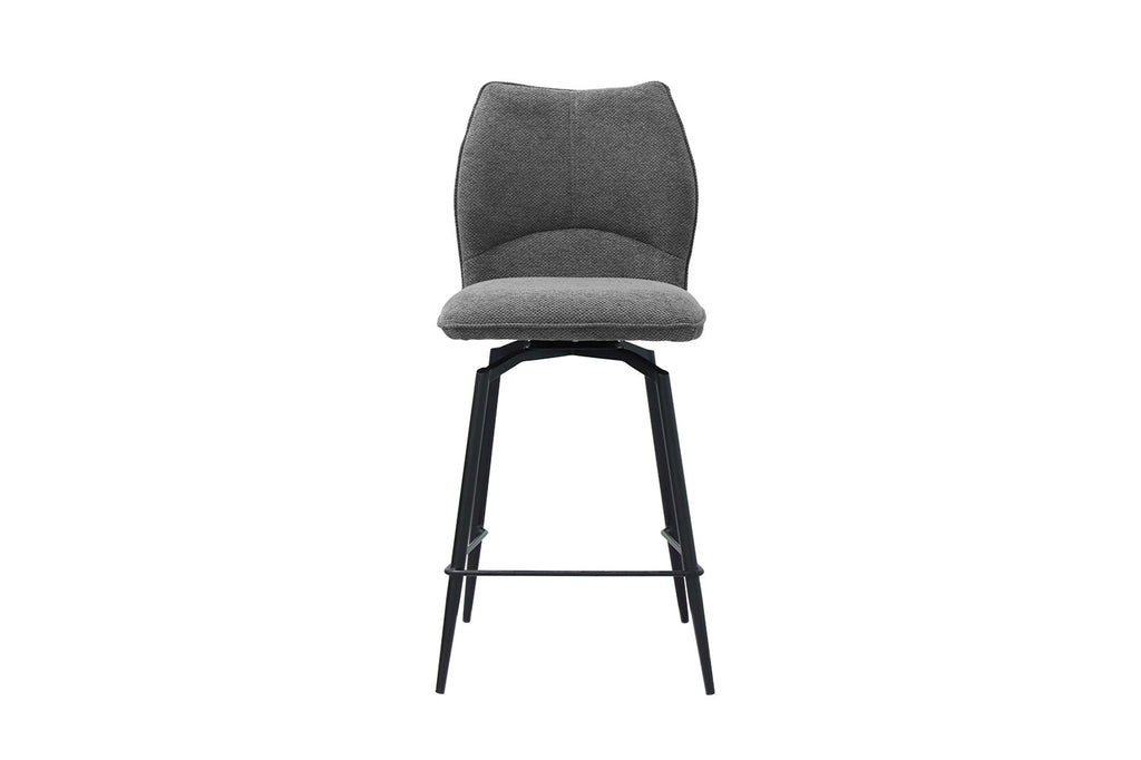 Chaise de comptoir pivotante « Lara » - Tissu gris RS