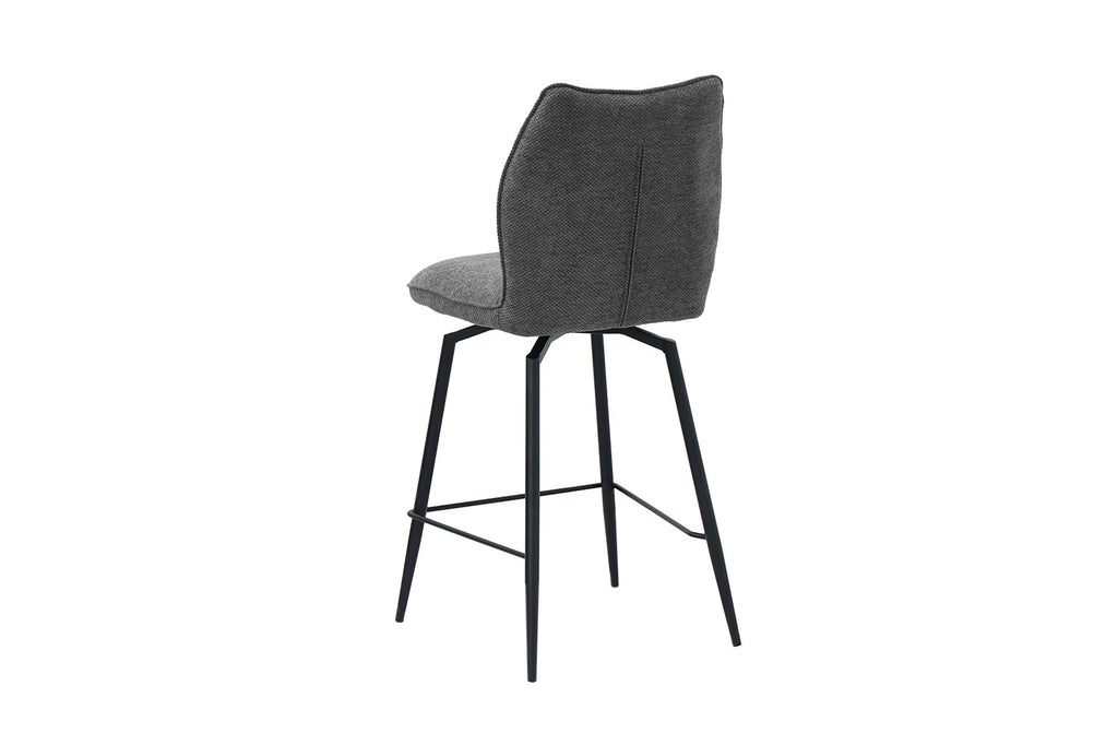 Chaise de comptoir pivotante « Lara » - Tissu gris RS