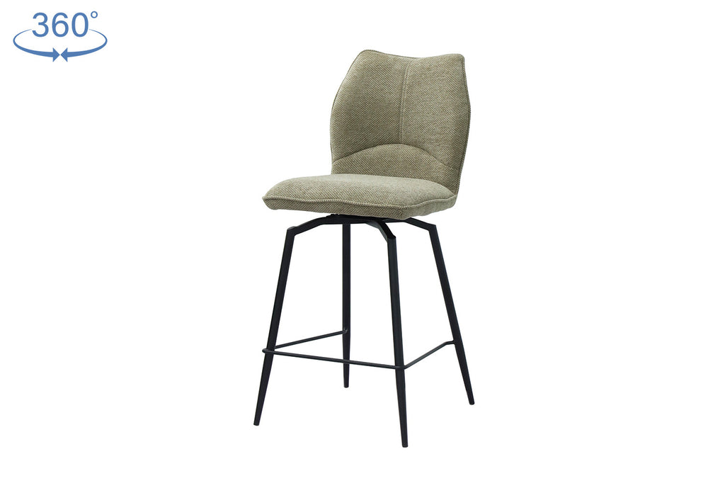 Chaise de comptoir pivotante « Lara » - Tissu Sable RS