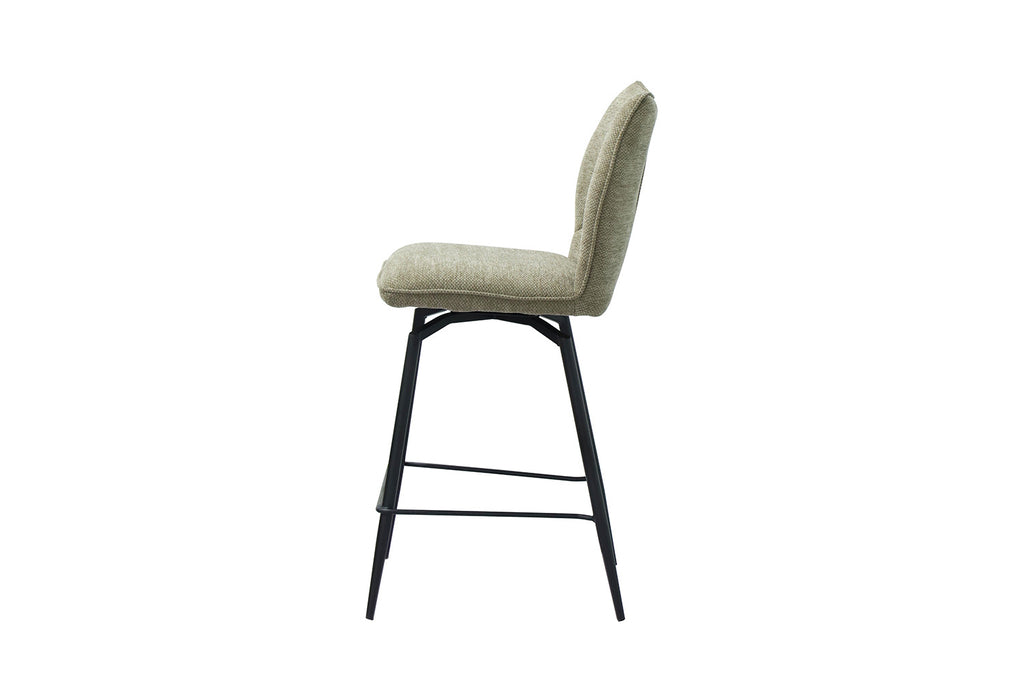 Chaise de comptoir pivotante « Lara » - Tissu Sable RS