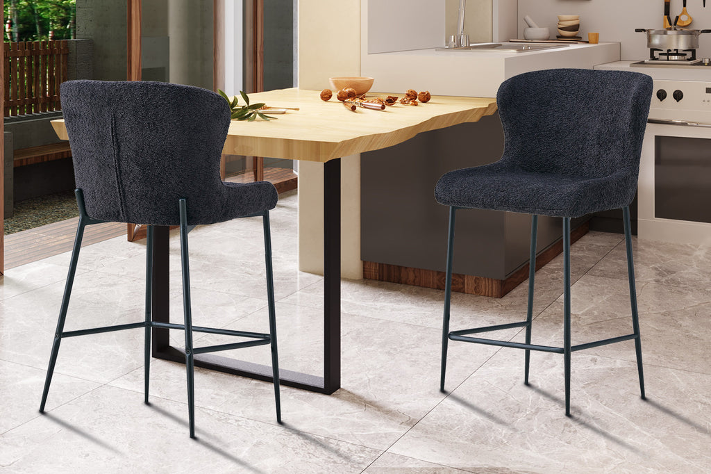 Tabouret de comptoir « Lisa » Bouclé Gris Foncé RS
