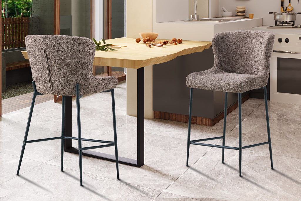 Chaise de comptoir « Lisa » Bouclé Sable RS