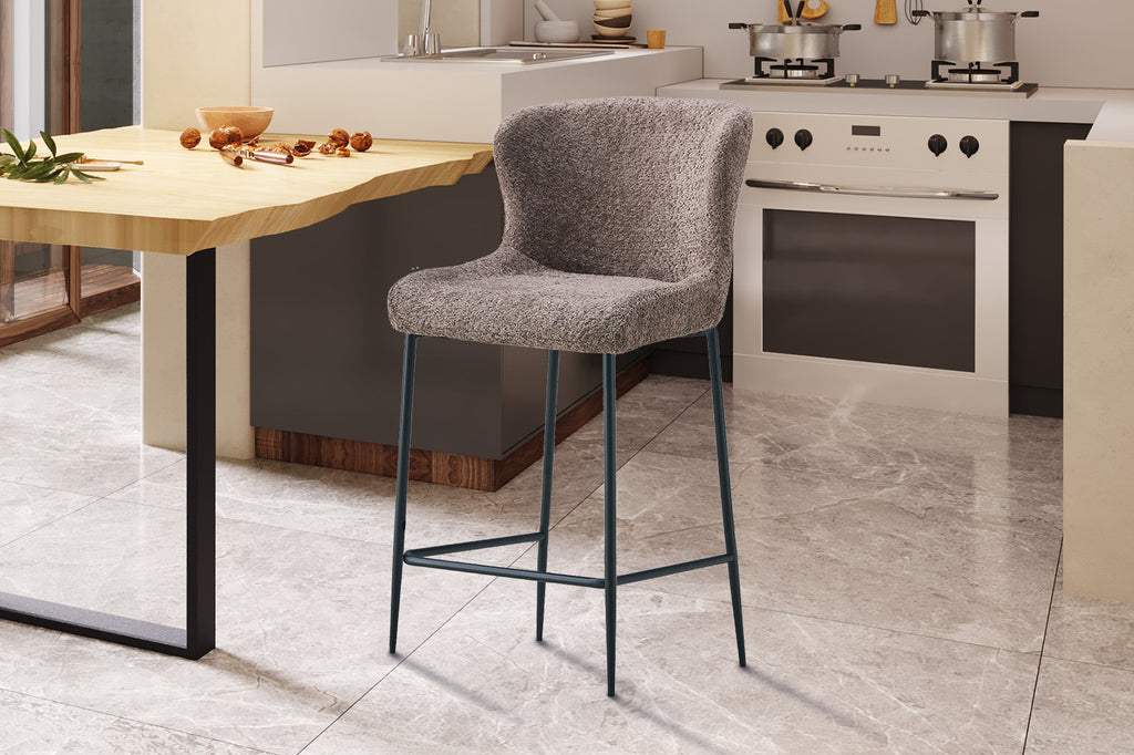 Chaise de comptoir 'Lisa' Bouclé Sable RS