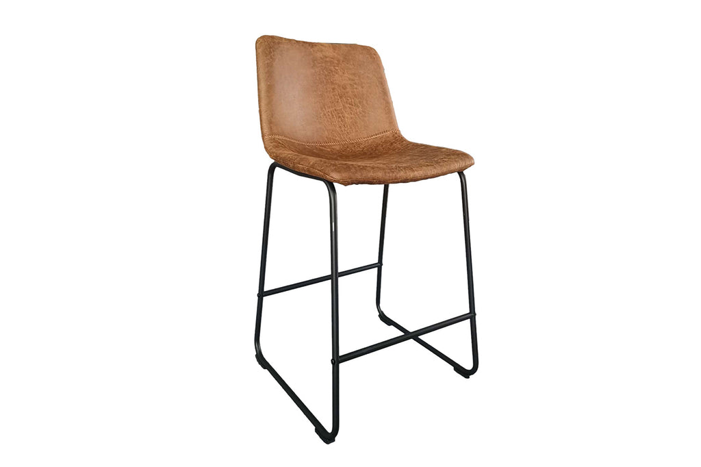 Chaise de comptoir « Mancia » PU cognac - RS