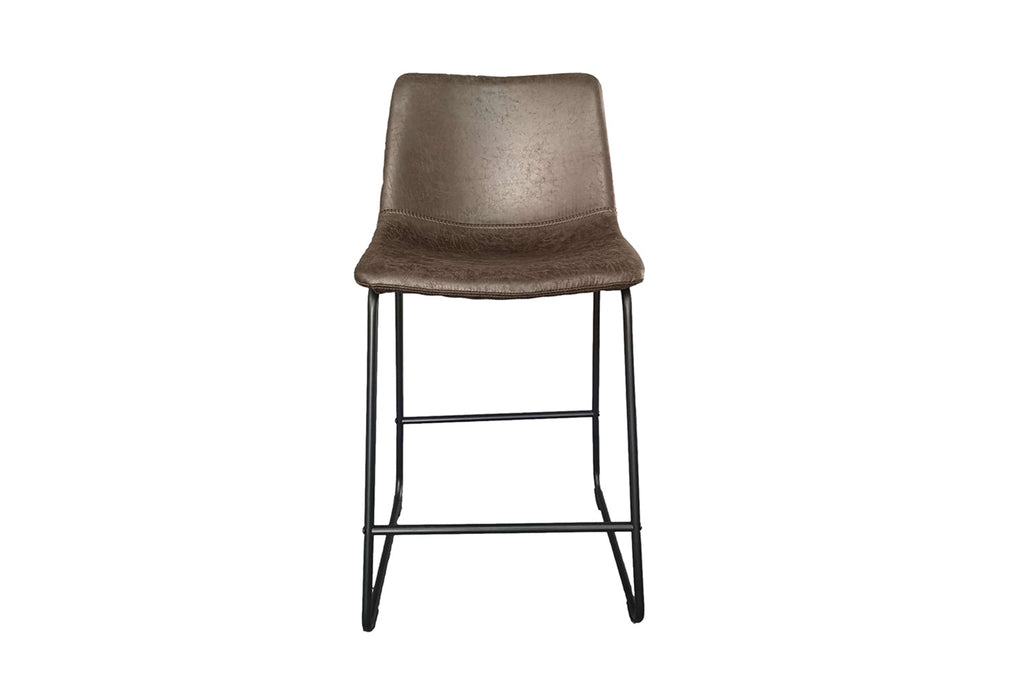 Tabouret de bar « Mancia » en PU marron foncé - RS
