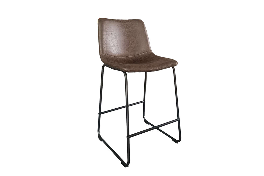Tabouret de bar « Mancia » en PU marron foncé - RS