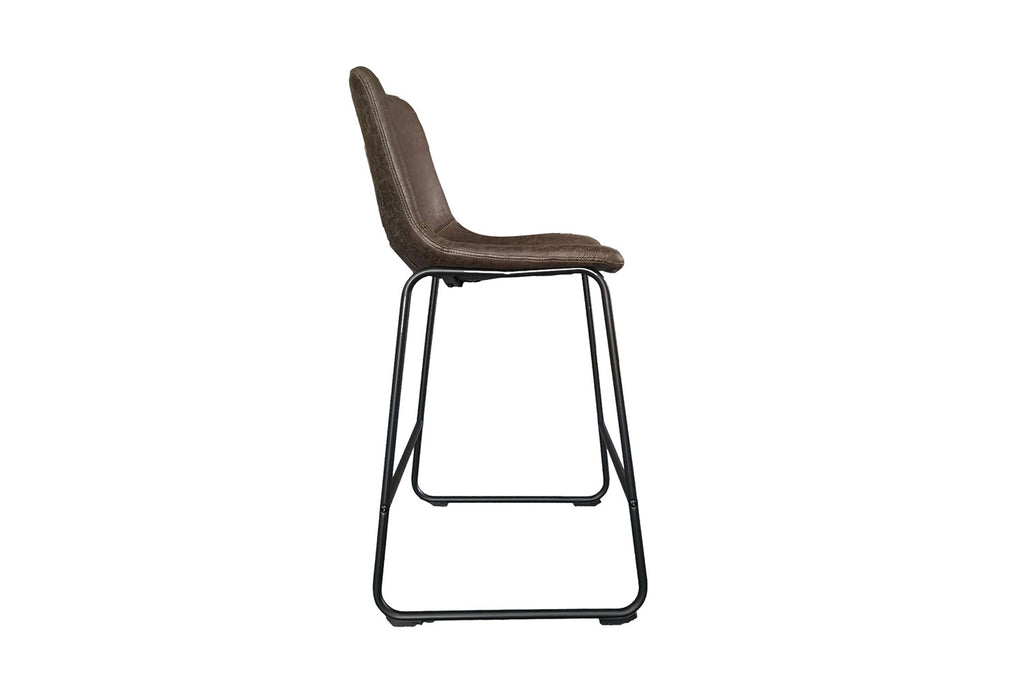 Tabouret de bar « Mancia » en PU marron foncé - RS