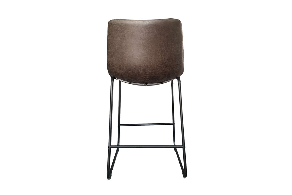 Tabouret de bar « Mancia » en PU marron foncé - RS