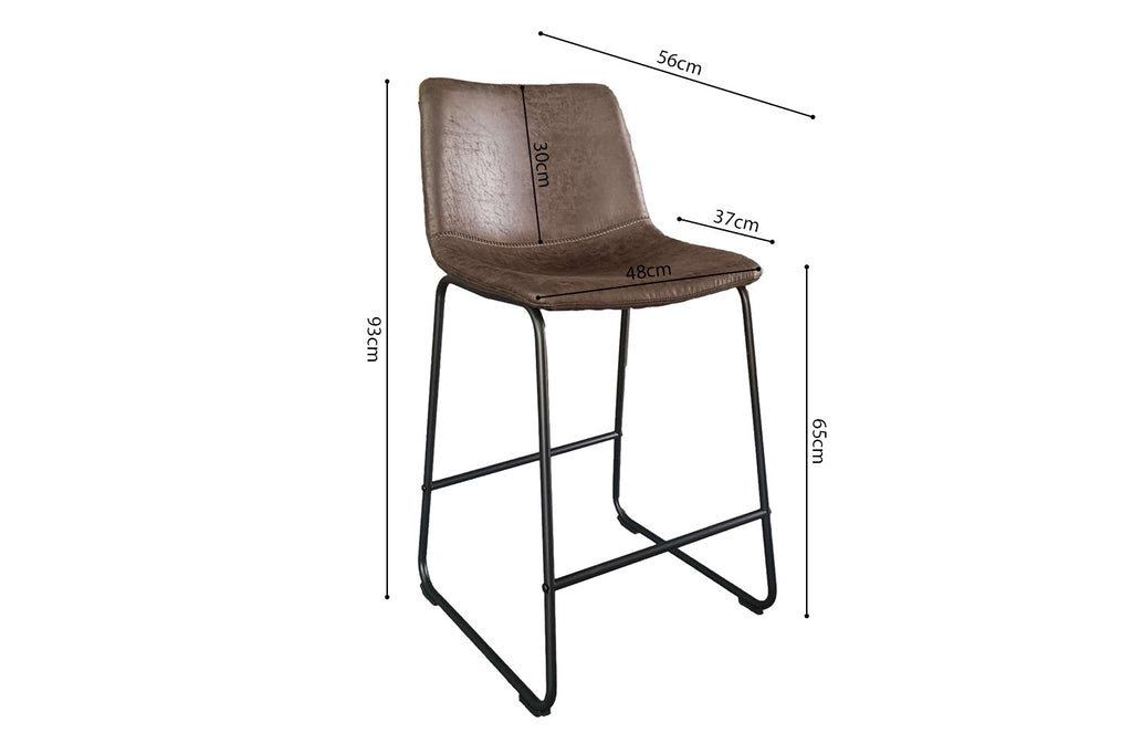 Tabouret de bar « Mancia » en PU marron foncé - RS