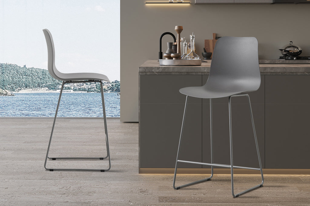 Chaise de comptoir « Marie » PP gris RS