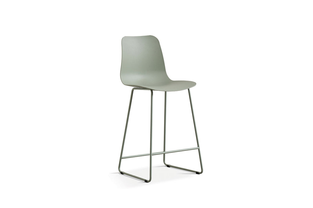 Chaise de comptoir « Marie » PP gris-vert RS