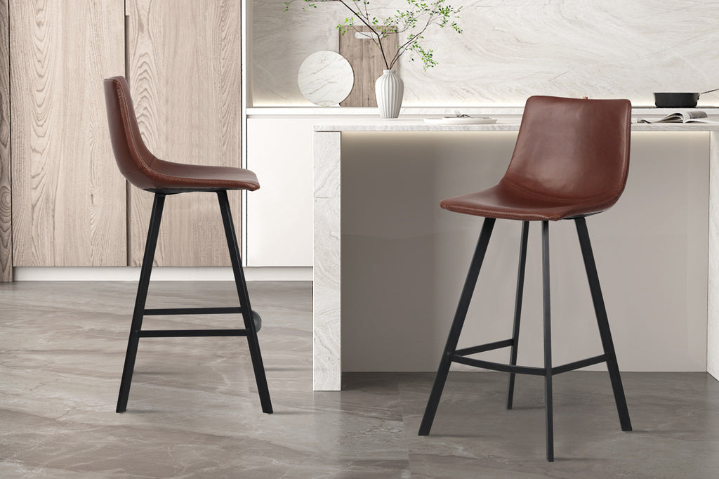 Chaise de comptoir « Ozan » PU Brun RS