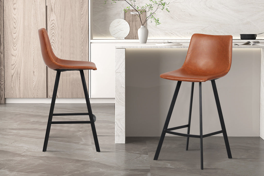 Chaise de comptoir « Ozan » PU Cognac RS
