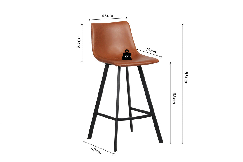 Chaise de comptoir 'Ozan' PU Cognac RS