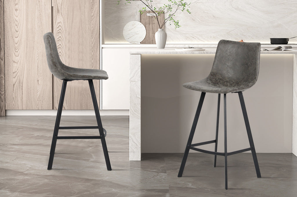 Chaise de comptoir « Ozan » PU Gris RS